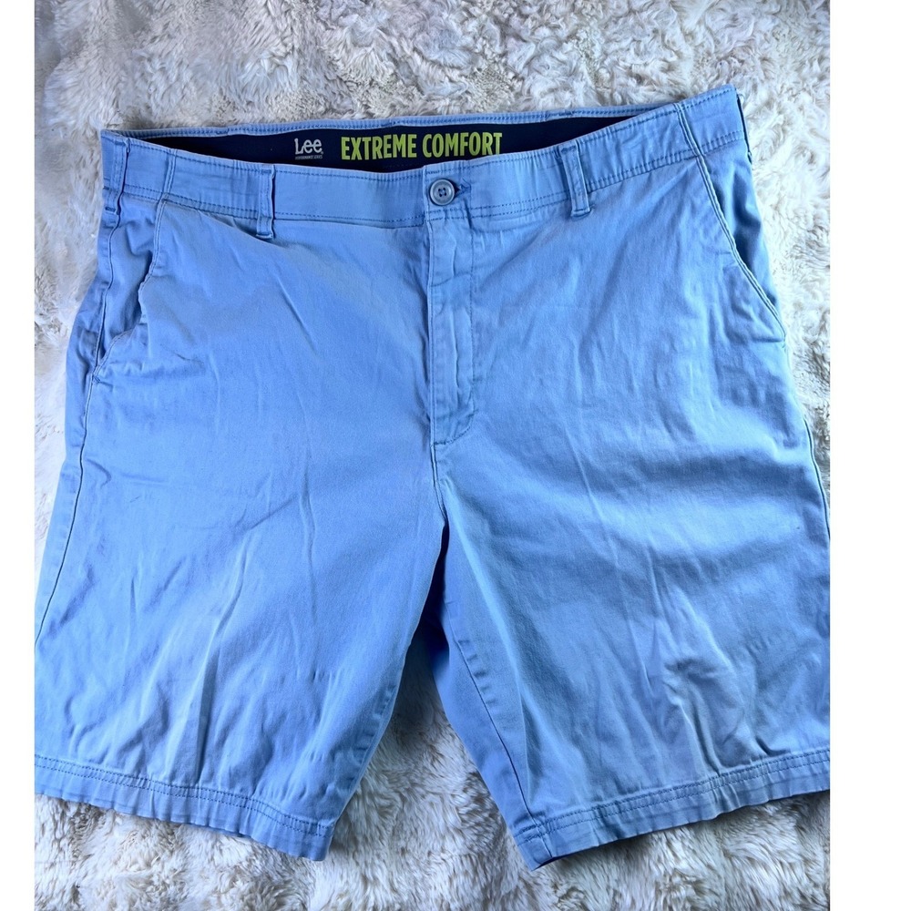 Lee Extreme Comfort Performance Series Shorts Mens 42 Light Blue Flat   A19